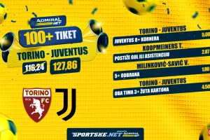 AdmiralBet 100+ tiket - Juve bez Vlahovića na Vanju i Ivana za kvotu 127!